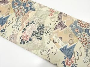アンティーク　読み本に花模様織り出し名古屋帯（材料）